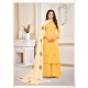 Awesome Yellow Embroidered Palazzo Salwar Suit