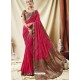 Trendy Pink Silk Wedding Party Wear Saree