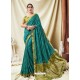 Elegant Firozi Silk Wedding Party Wear Saree