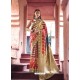 Trendy Golden Silk Wedding Party Wear Saree