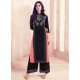 Black Rayon Printed Readymade Kurti With Palazzo