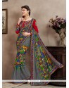 Pleasant Grey Bamber Georgette Casual Saree