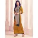 Mustard Rayon Printed Readymade Kurti With Palazzo