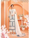 Fabulous Off White Embroidered Palazzo Salwar Suit