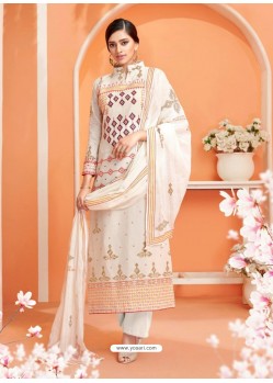 Ravishing Off White Embroidered Palazzo Salwar Suit