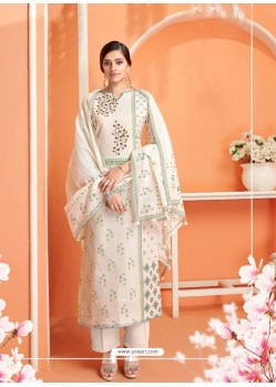 Awesome Off White Embroidered Palazzo Salwar Suit