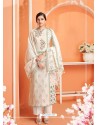 Awesome Off White Embroidered Palazzo Salwar Suit