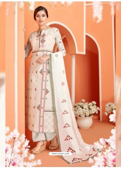 Awesome Off White Embroidered Palazzo Salwar Suit