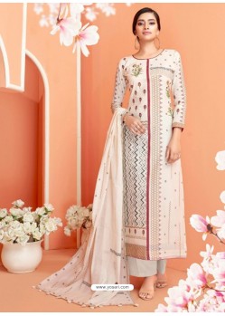 Ravishing Off White Embroidered Palazzo Salwar Suit