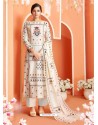 Fabulous Off White Embroidered Palazzo Salwar Suit