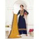 Fabulous Navy Blue Embroidered Palazzo Salwar Suit