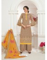 Ravishing Beige Embroidered Palazzo Salwar Suit