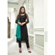 Awesome Black Embroidery Designer Straight Salwar Suit