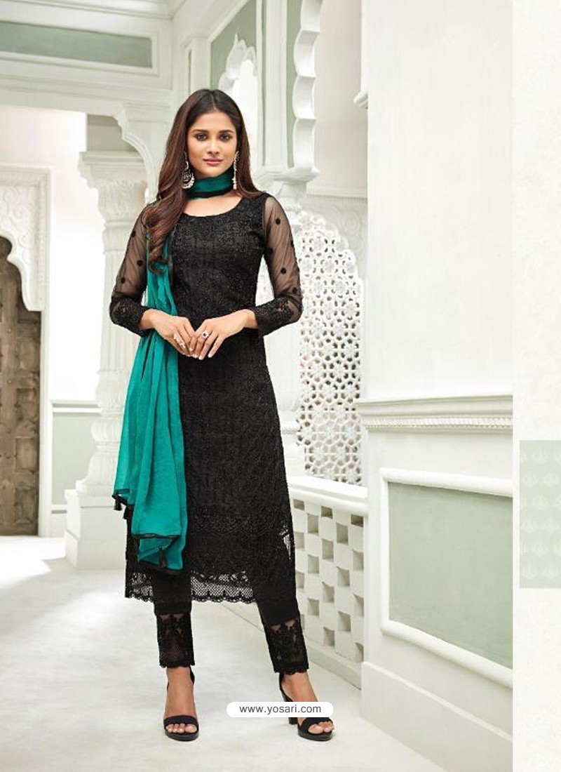 Black Color Dhoti Style Punjabi Salwar Suit