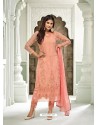 Fabulous Peach Designer Straight Salwar Suit