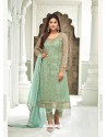 Ravishing Sky Blue Designer Straight Salwar Suit