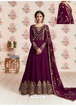 Scintillating Medium Violet Designer Anarkali Suit