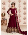 Awesome Maroon Designer Anarkali Suit