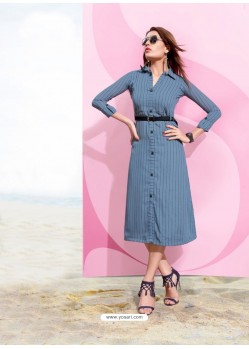 Ravishing Blue Designer Readymade Kurti