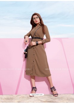 Marvellous Brown Designer Readymade Kurti