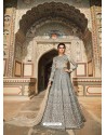 Scintillating Grey Embroidered Designer Anarkali Suit