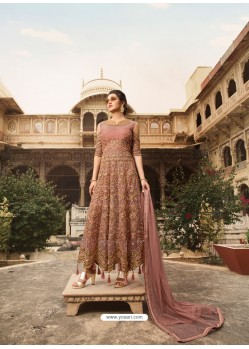 Scintillating Beige Designer Anarkali Suit