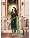 Fabulous Dark Green Embroidered Straight Salwar Suit