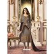 Scintillating Grey Embroidered Straight Salwar Suit