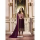 Marvellous Dark Purple Embroidered Straight Salwar Suit