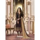 Fascinating Coffee Embroidered Straight Salwar Suit