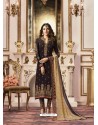 Fascinating Coffee Embroidered Straight Salwar Suit