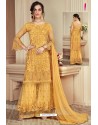 Fabulous Yellow Designer Palazzo Salwar Suits