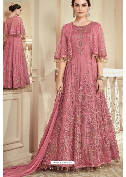 Fabulous Pink Embroidered Designer Anarkali Suit