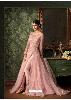 Awesome Pink Embroidered Designer Anarkali Suit