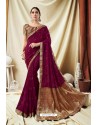 Awesome Red Silk Wedding Party Wear Saree