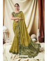 Classy Yellow Silk Wedding Party Wear Saree