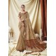 Dashing Brown Silk Wedding Party Wear Saree