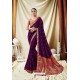 Sizzling Maroon Silk Wedding Party Wear Saree