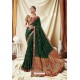 Classy Green Silk Wedding Party Wear Saree