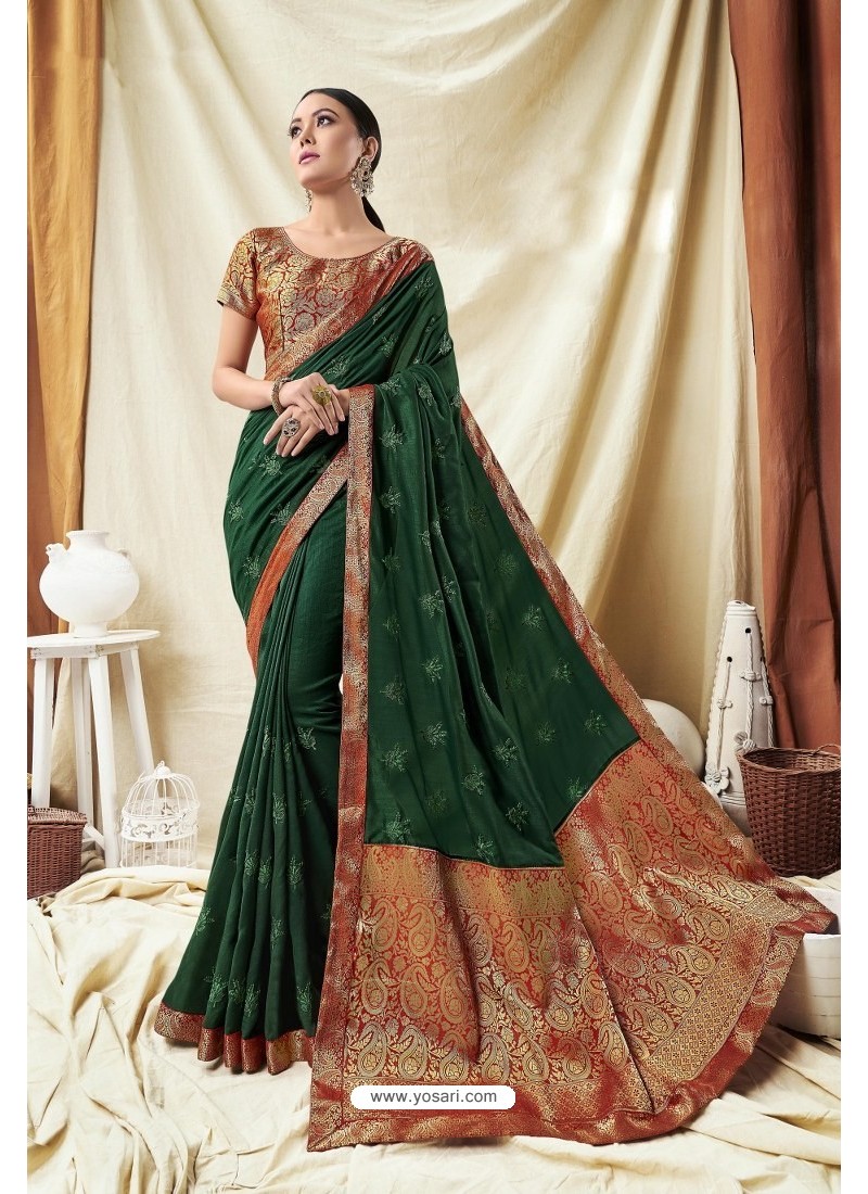 Buy Classy Green Silk Wedding Party 
