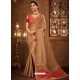 Beige Designer Embroidered Jacquard Worked Saree