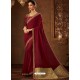 Maroon Designer Embroidered Jacquard Worked Saree