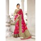 Rani And Pink Silk Stone Worked Party Wear Saree