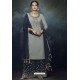 Navy And Grey Georgette Heavy Embroidered Designer Sharara Suit