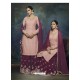 Deep Wine And Pink Georgette Heavy Embroidered Designer Sharara Suit