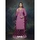 Wine And Magenta Georgette Heavy Embroidered Designer Sharara Suit