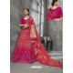 Stunning Red And Rani Silk Wedding Designer Lehenga Choli
