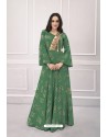 Mehendi Green Heavy Rayon Hand Worked Gown