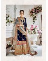 Fabulous Navy Blue Embroidered Straight Salwar Suit