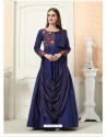 Fabulous Navy Blue Party Wear Gown for Girls